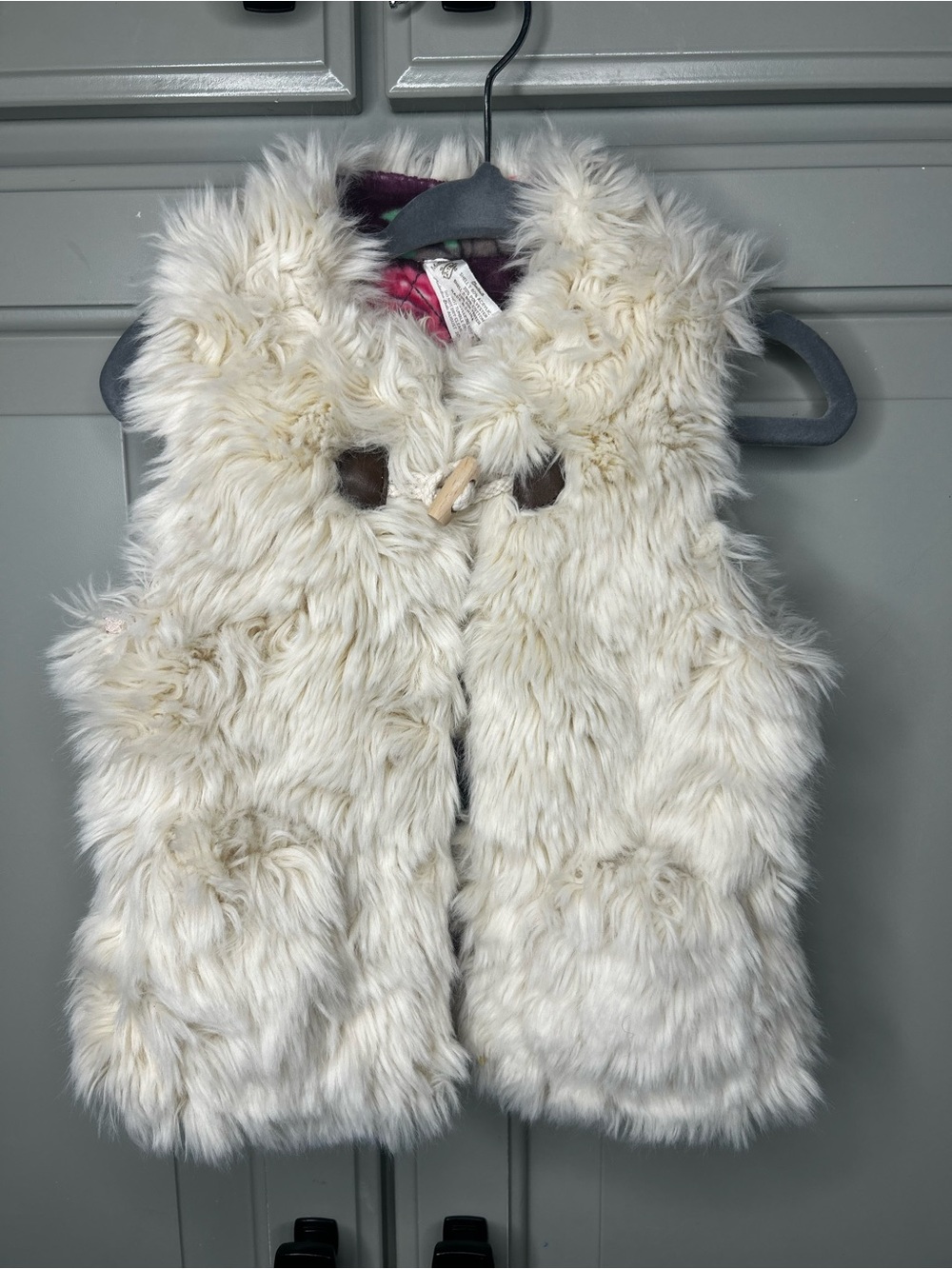 Matilda Jane reversible Kids Cream Faux Fur Vest size 12-18M